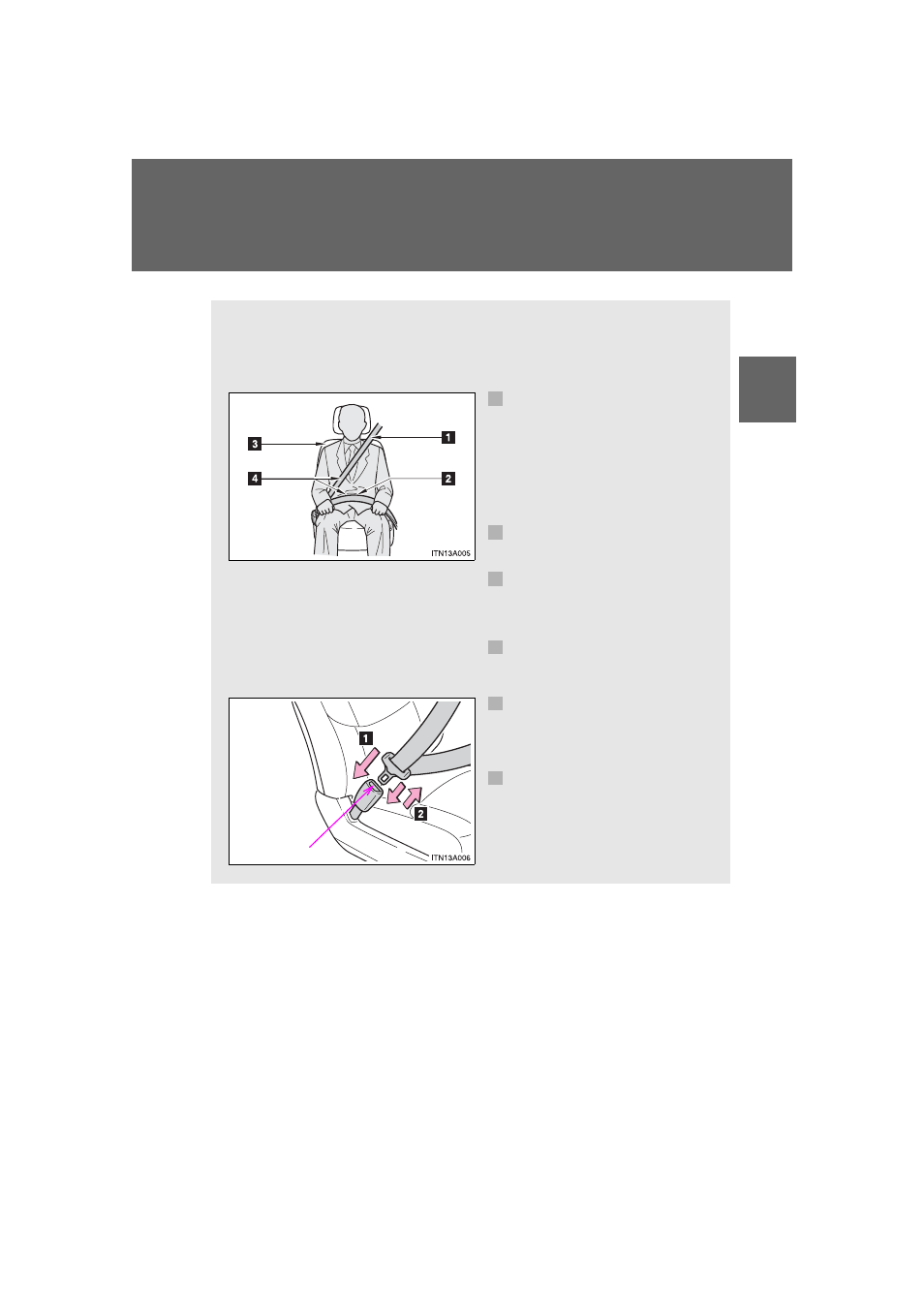 Seat belts | TOYOTA 2011 Avalon User Manual | Page 92 / 583