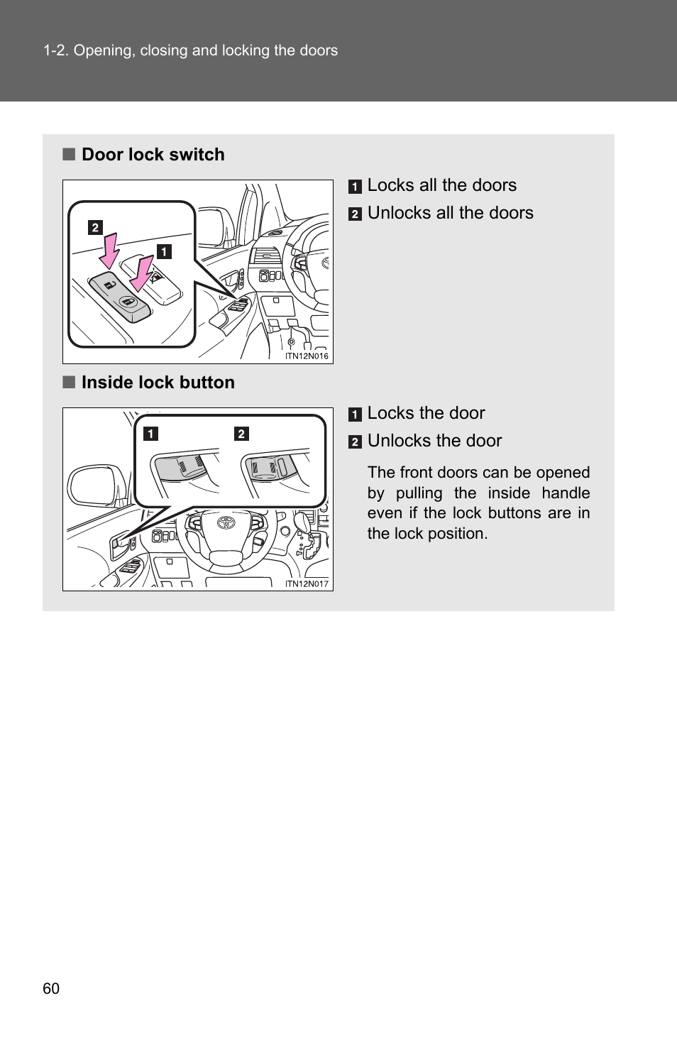 TOYOTA 2011 Sienna User Manual | Page 107 / 842