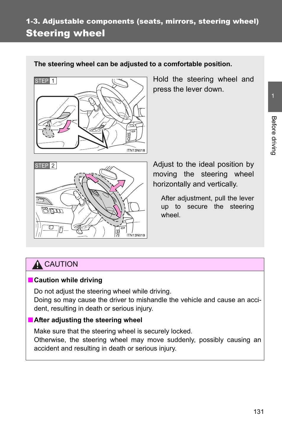 Steering wheel | TOYOTA 2011 Sienna User Manual | Page 178 / 842