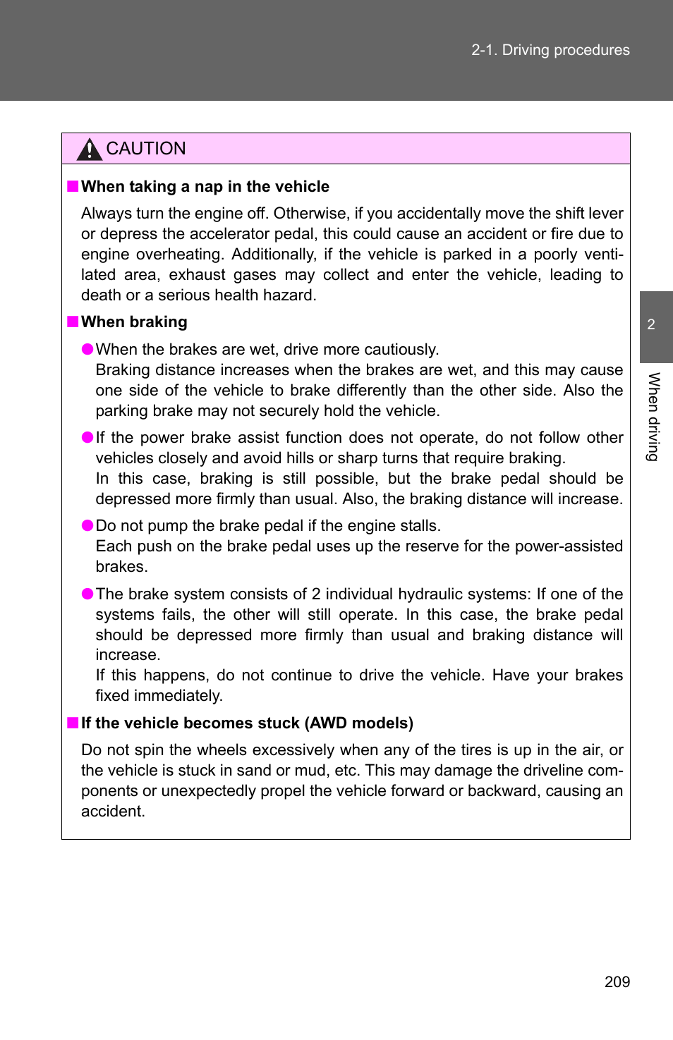 TOYOTA 2011 Sienna User Manual | Page 260 / 842