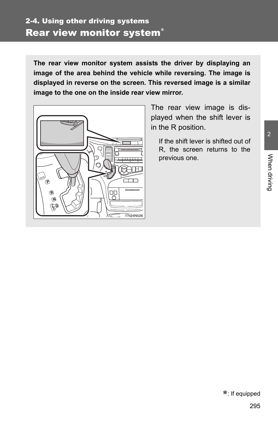 Rear view monitor system | TOYOTA 2011 Sienna User Manual | Page 346 / 842