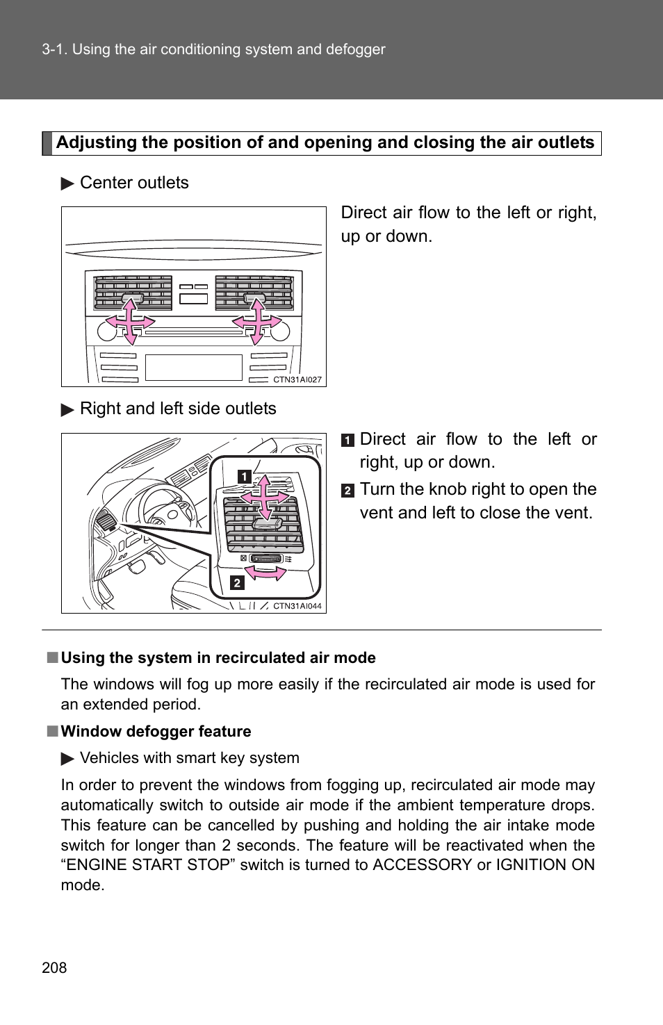 TOYOTA 2010 Camry User Manual | Page 231 / 555