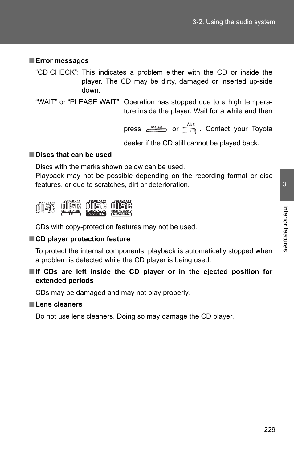 TOYOTA 2010 Camry User Manual | Page 254 / 555