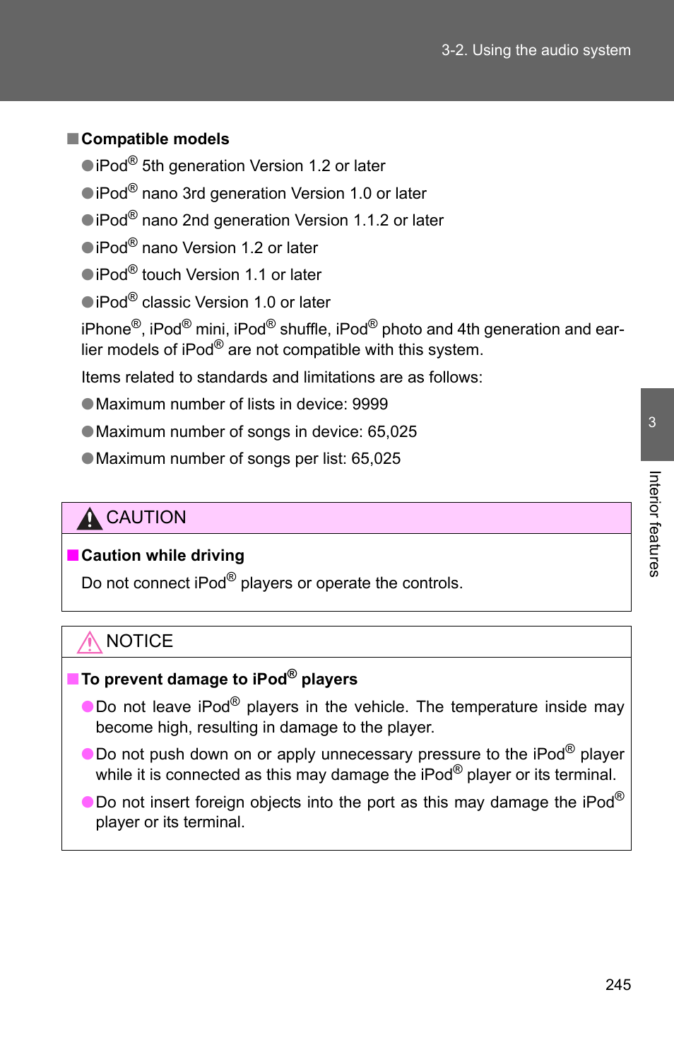 Caution, Notice | TOYOTA 2010 Camry User Manual | Page 270 / 555