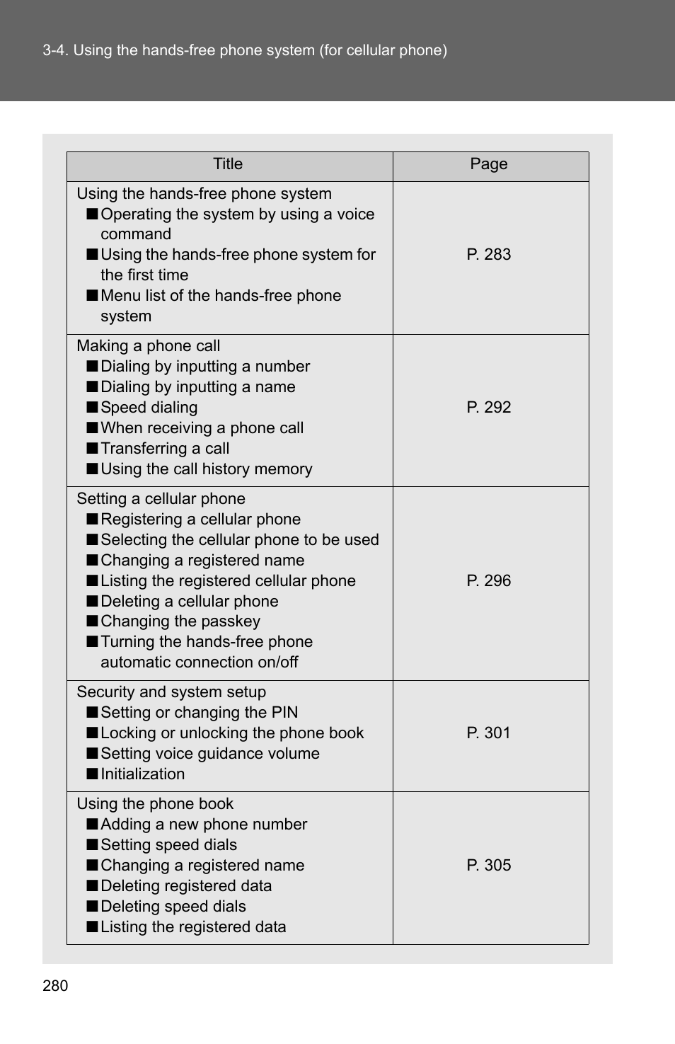 TOYOTA 2010 Camry User Manual | Page 305 / 555