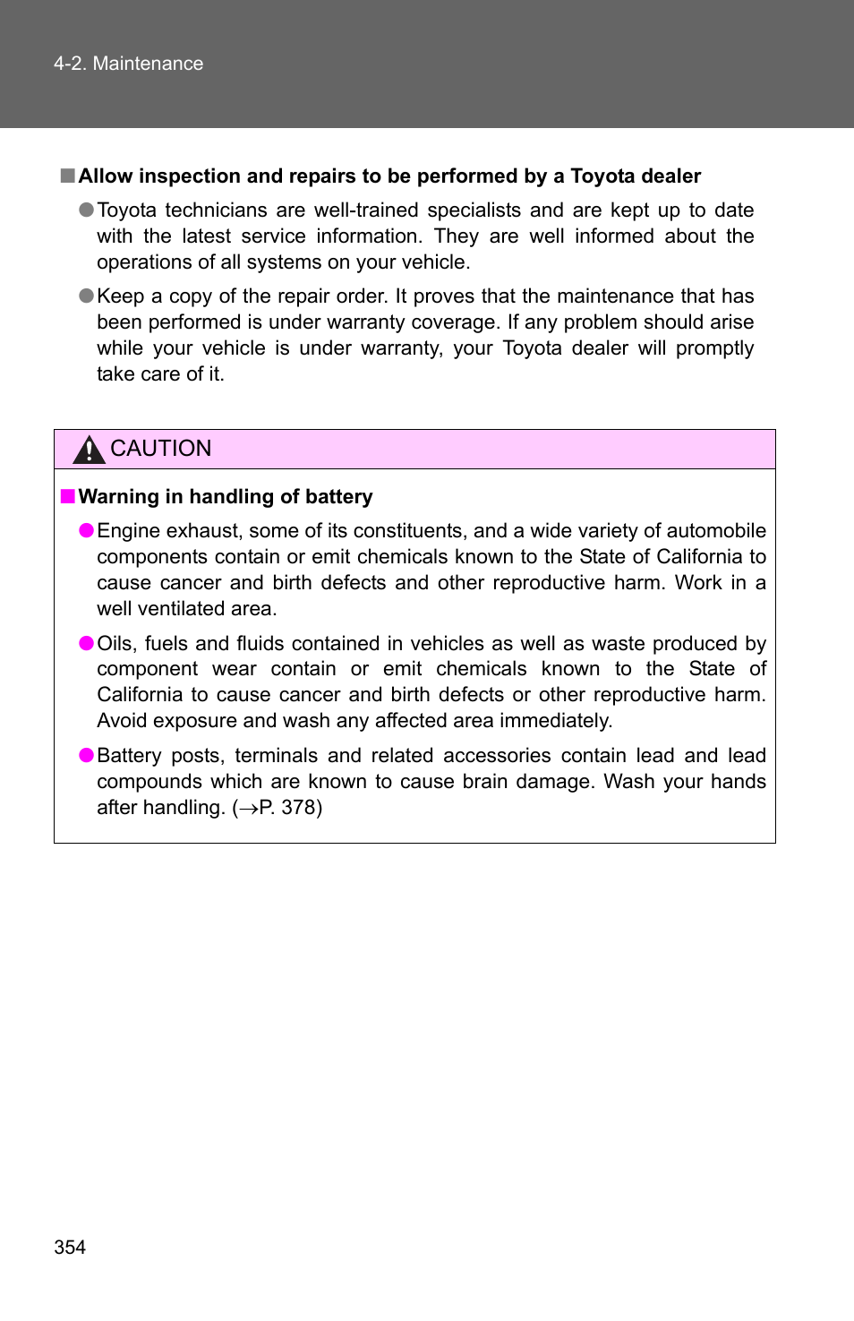 TOYOTA 2010 Camry User Manual | Page 378 / 555