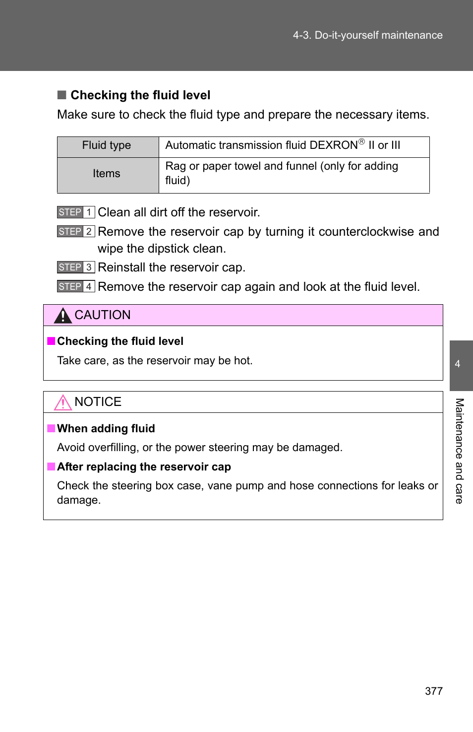 Caution, Notice | TOYOTA 2010 Camry User Manual | Page 401 / 555