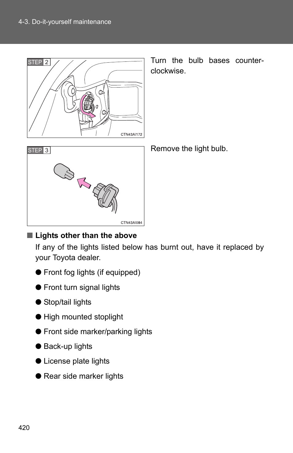 TOYOTA 2010 Camry User Manual | Page 444 / 555