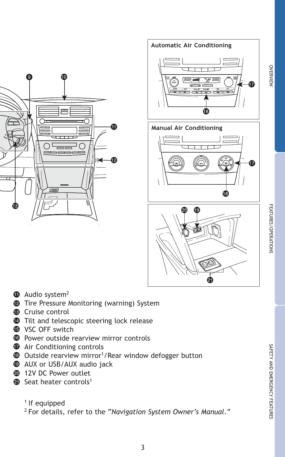 Audio system, If equipped | TOYOTA 2010 Camry User Manual | Page 5 / 555
