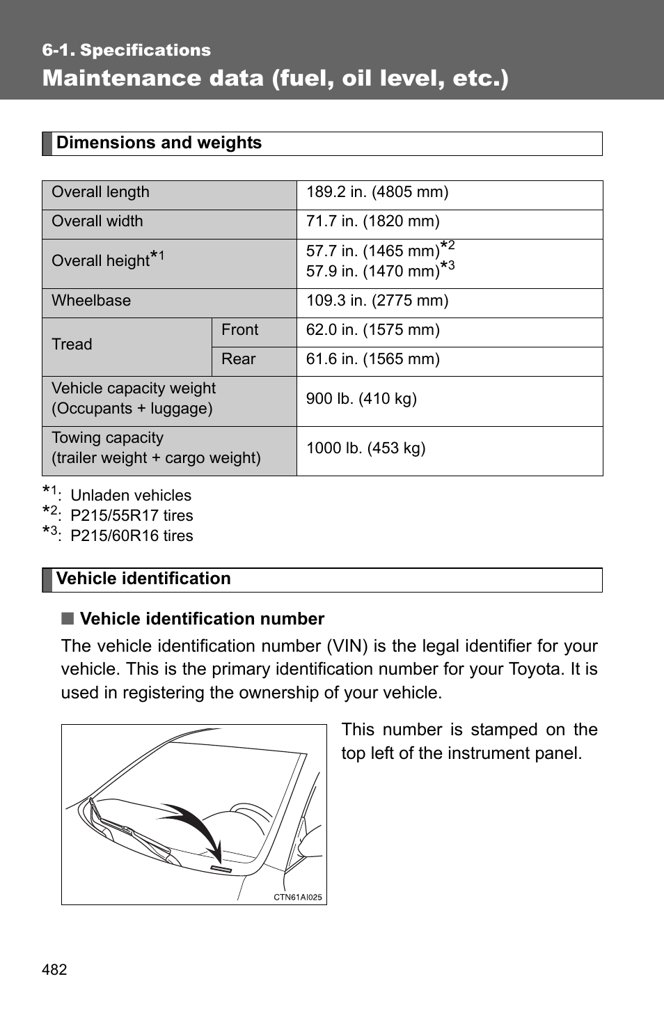 Maintenance data (fuel, oil level, etc.) | TOYOTA 2010 Camry User Manual | Page 504 / 555