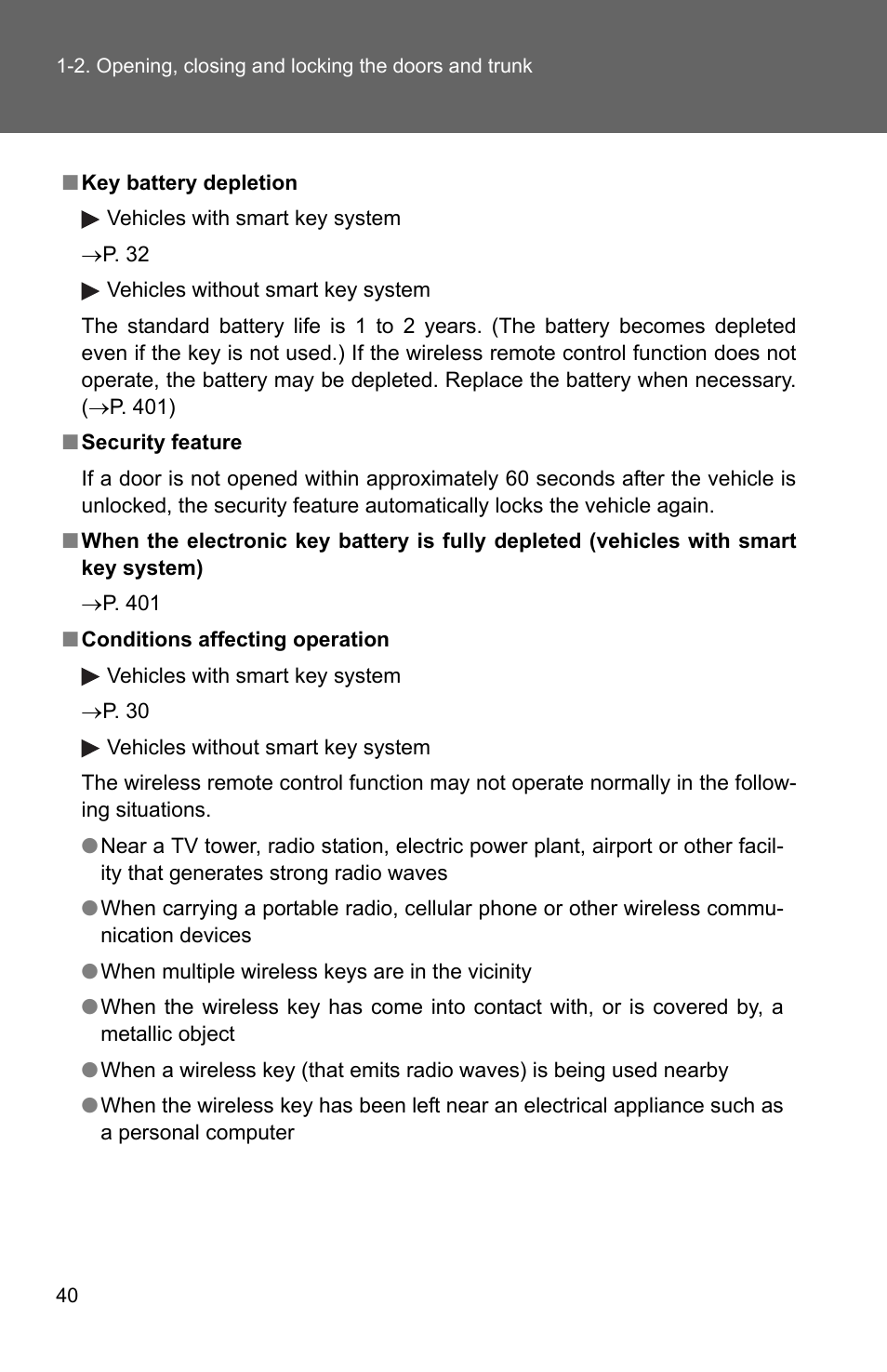 TOYOTA 2010 Camry User Manual | Page 66 / 555