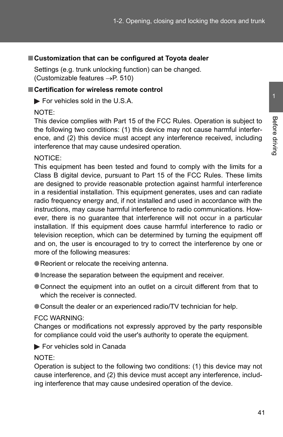 TOYOTA 2010 Camry User Manual | Page 67 / 555