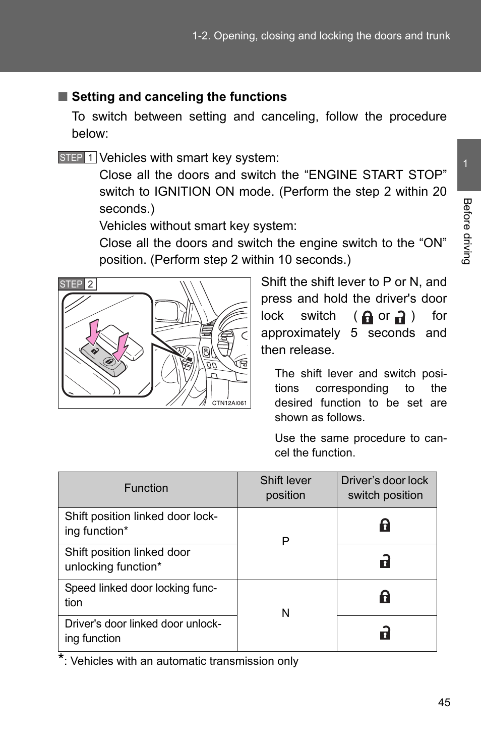 TOYOTA 2010 Camry User Manual | Page 71 / 555