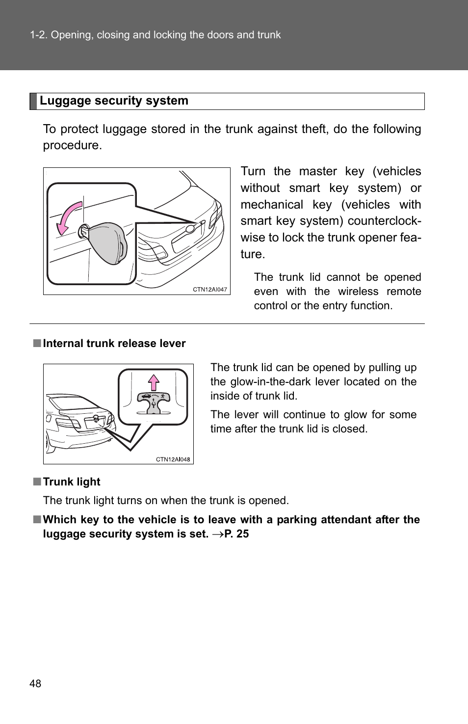 TOYOTA 2010 Camry User Manual | Page 74 / 555
