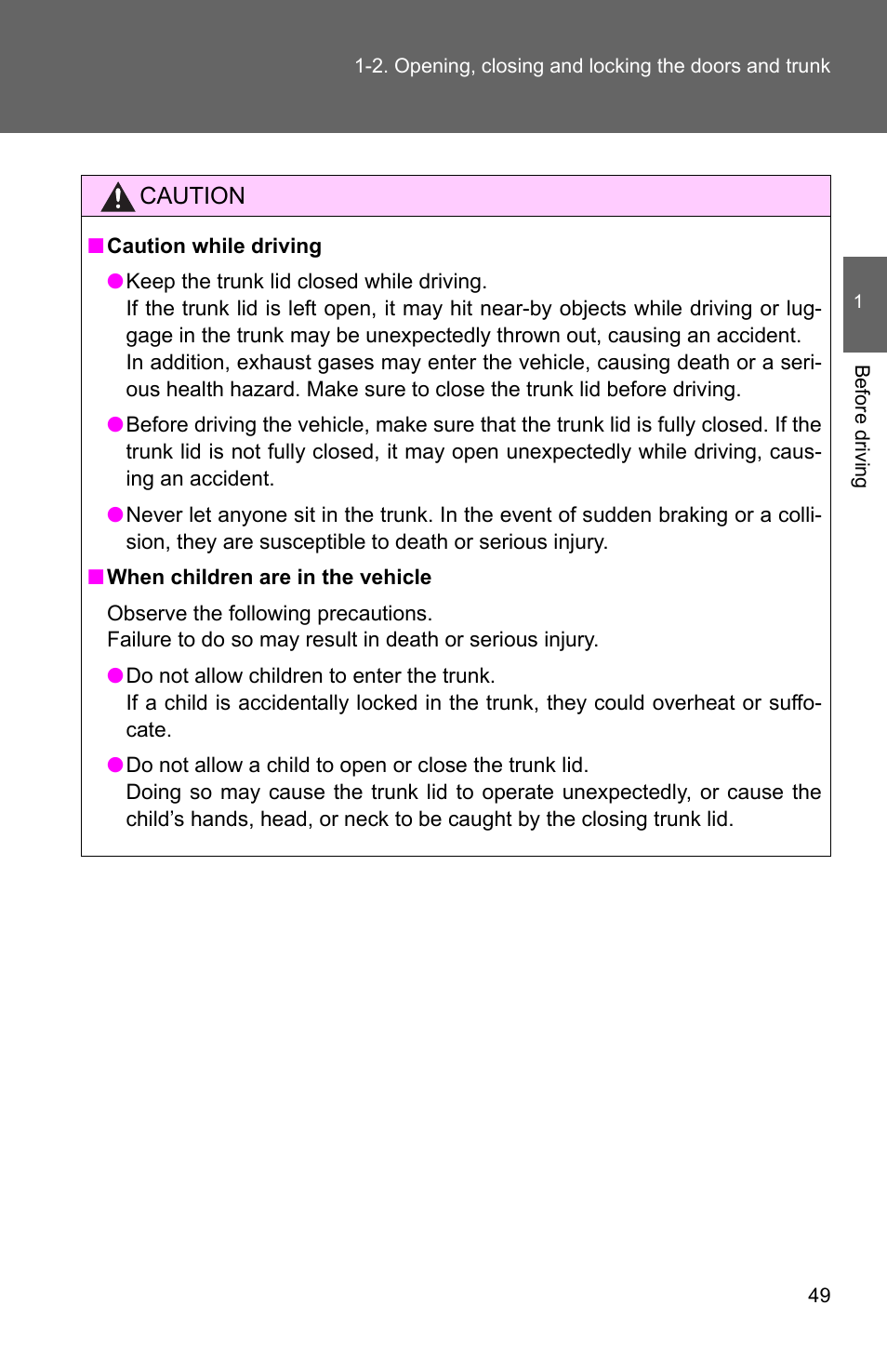 TOYOTA 2010 Camry User Manual | Page 75 / 555