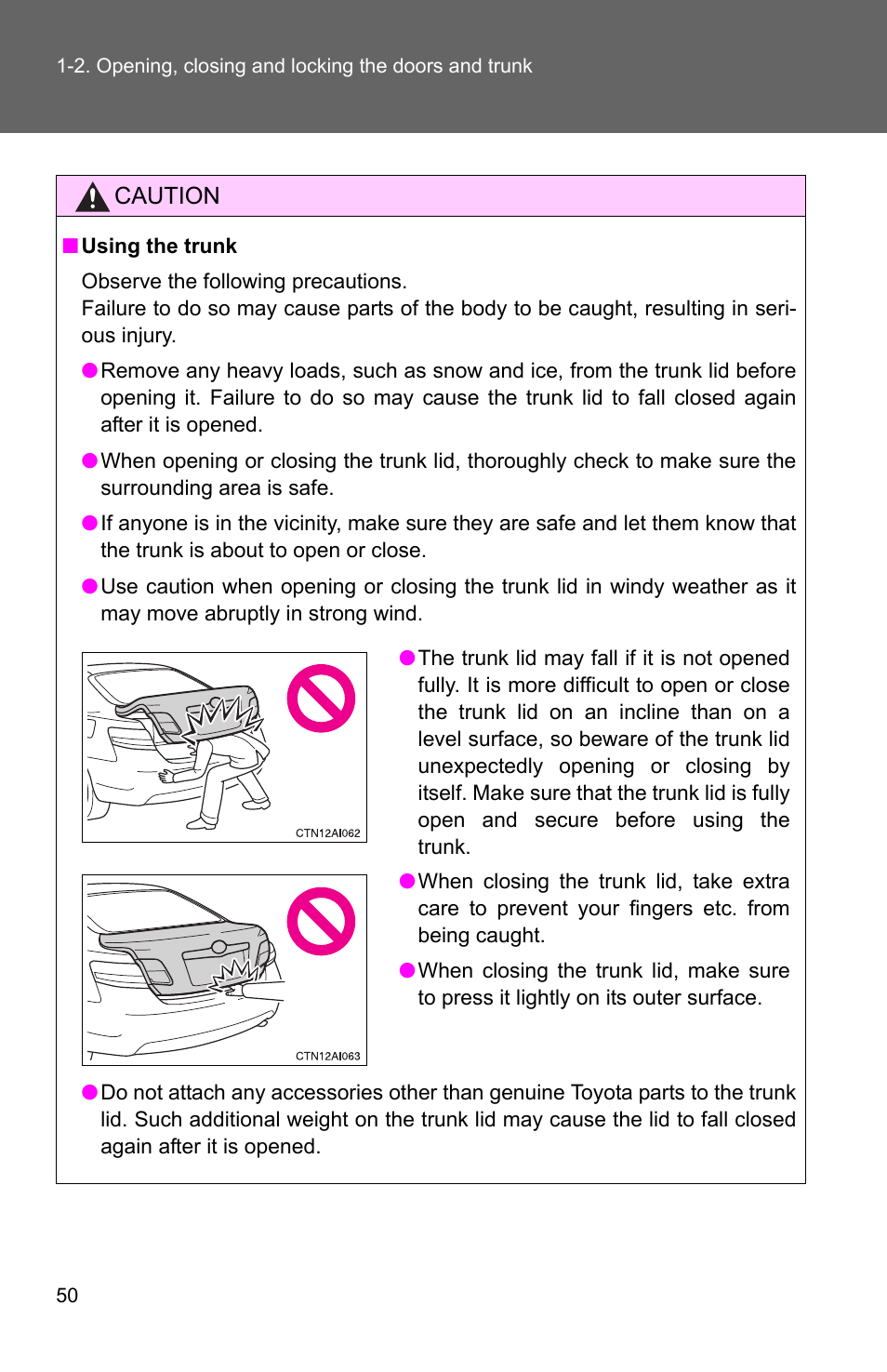 TOYOTA 2010 Camry User Manual | Page 76 / 555