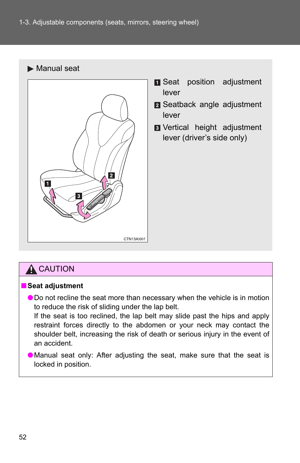 TOYOTA 2010 Camry User Manual | Page 78 / 555