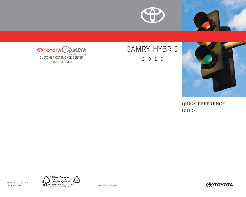 TOYOTA 2010 Camry HV User Manual | 494 pages