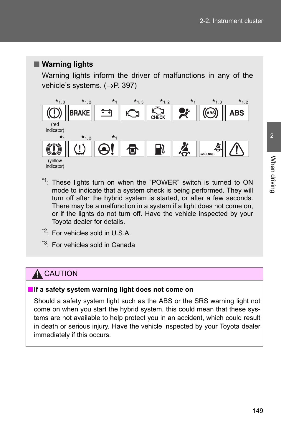 Caution | TOYOTA 2010 Camry HV User Manual | Page 154 / 494