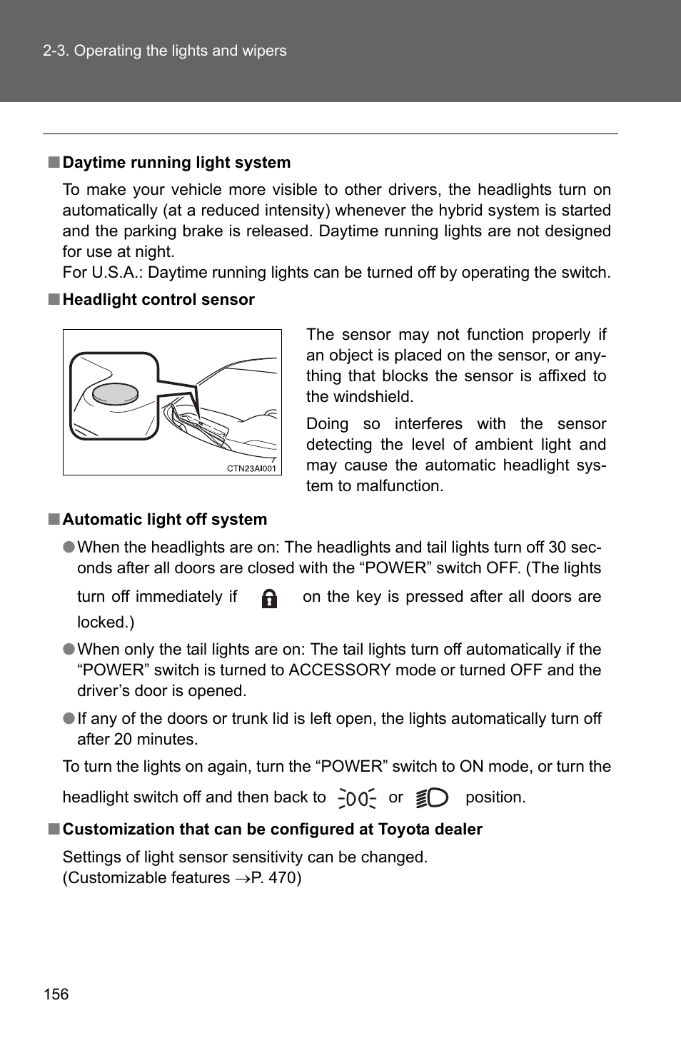 TOYOTA 2010 Camry HV User Manual | Page 161 / 494