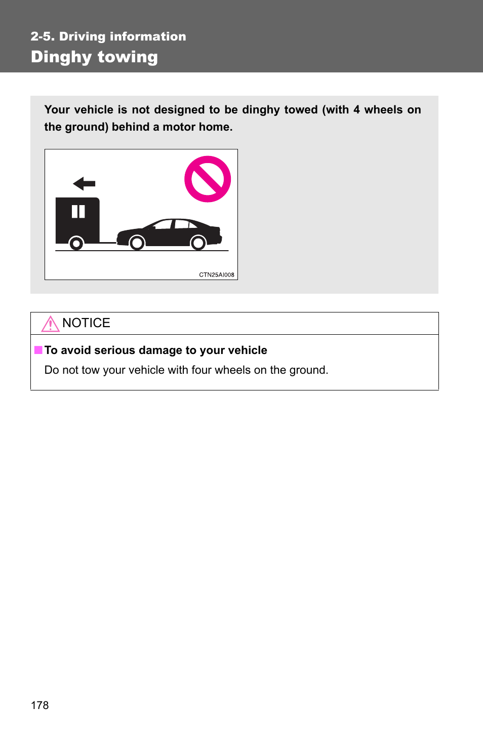 Dinghy towing | TOYOTA 2010 Camry HV User Manual | Page 183 / 494