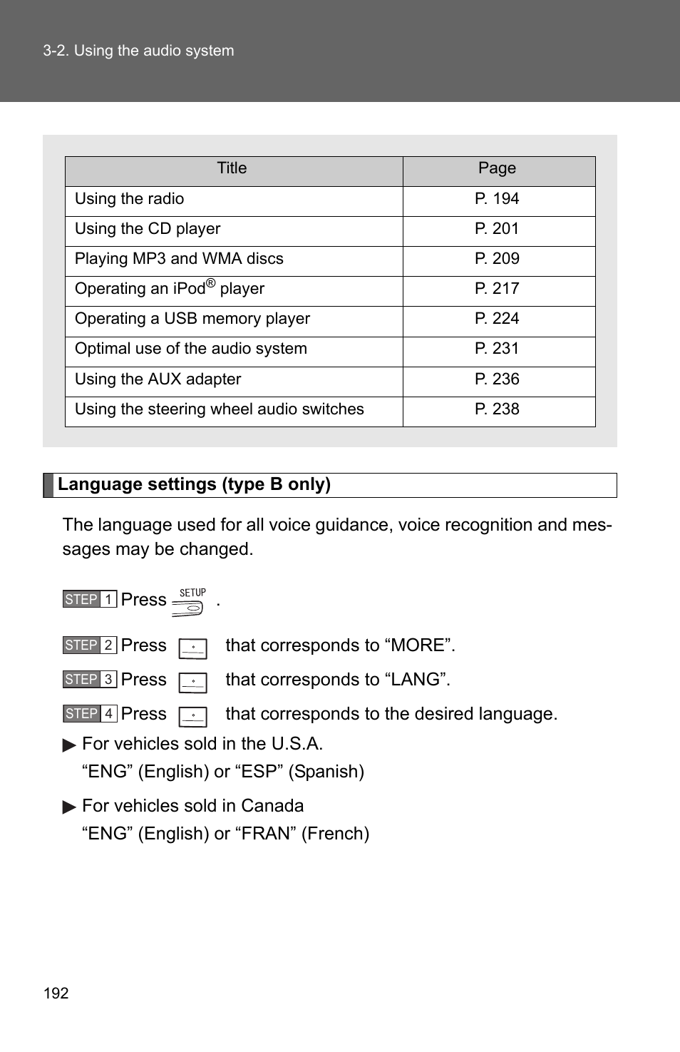 TOYOTA 2010 Camry HV User Manual | Page 196 / 494