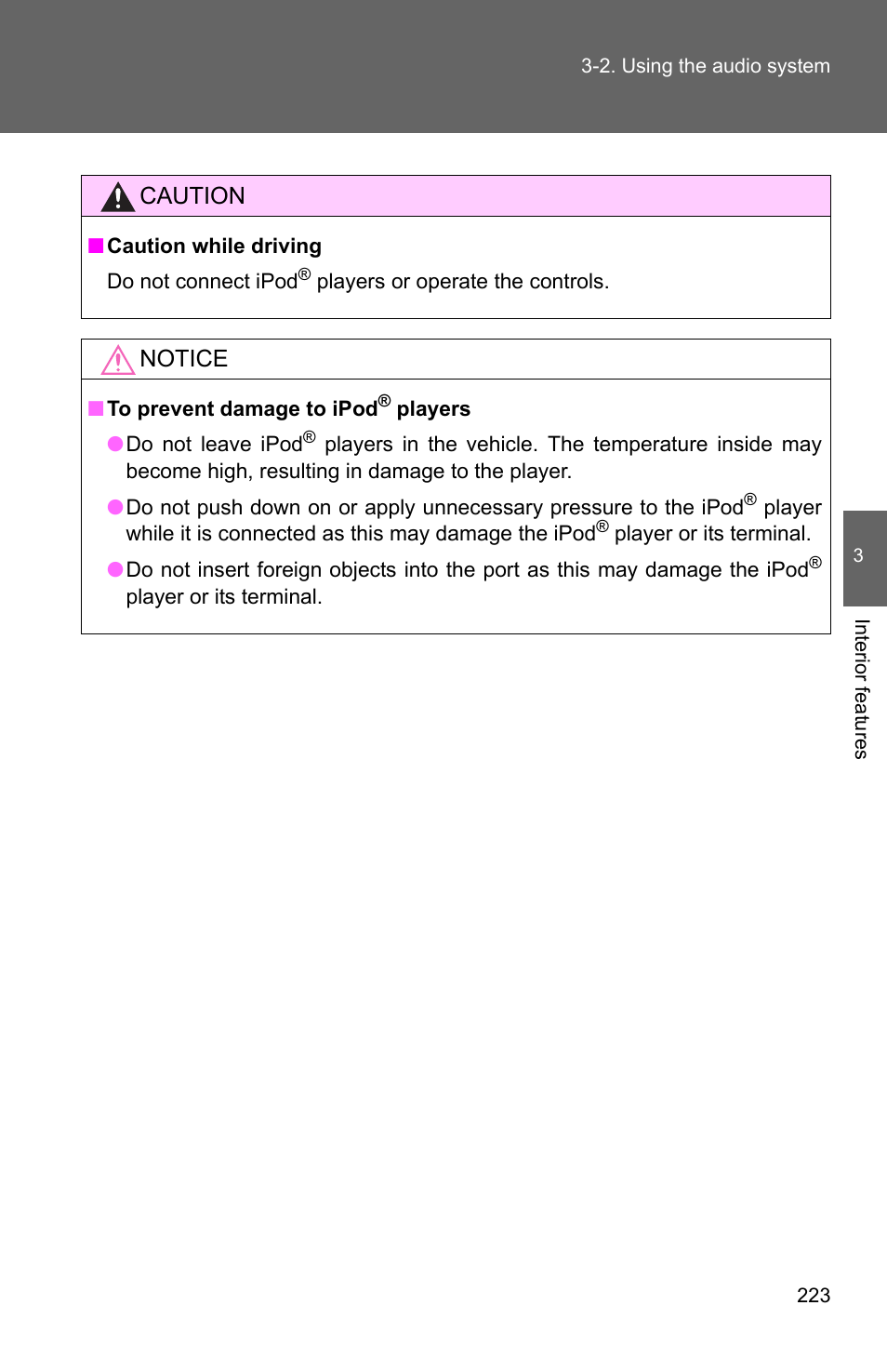 Caution, Notice | TOYOTA 2010 Camry HV User Manual | Page 227 / 494