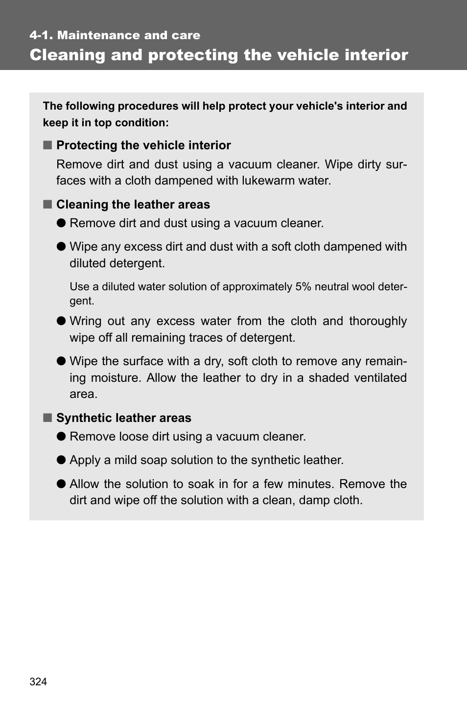 Cleaning and protecting the vehicle interior | TOYOTA 2010 Camry HV User Manual | Page 327 / 494