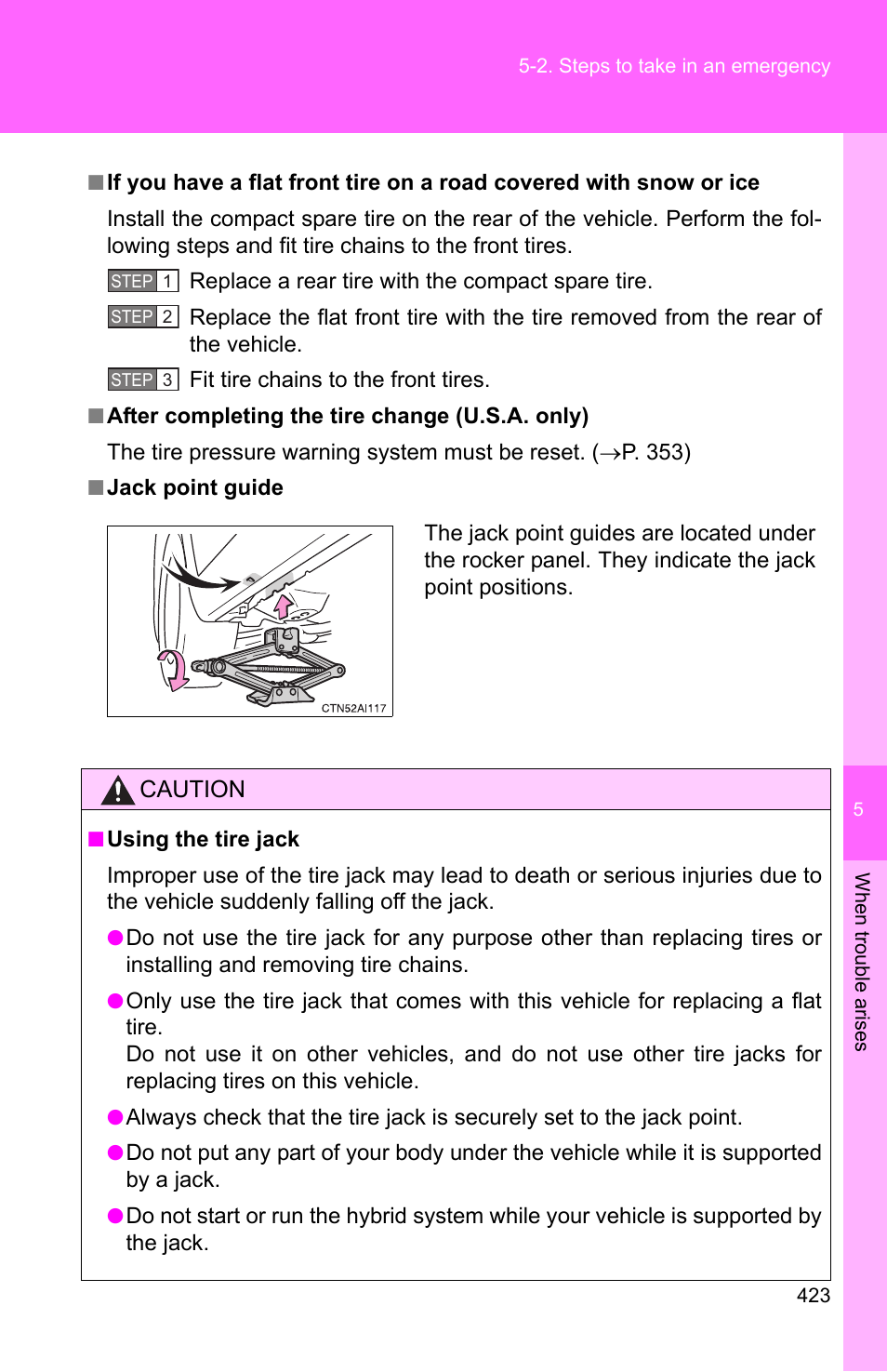 TOYOTA 2010 Camry HV User Manual | Page 425 / 494