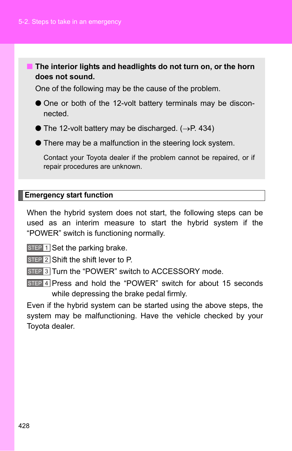 TOYOTA 2010 Camry HV User Manual | Page 430 / 494