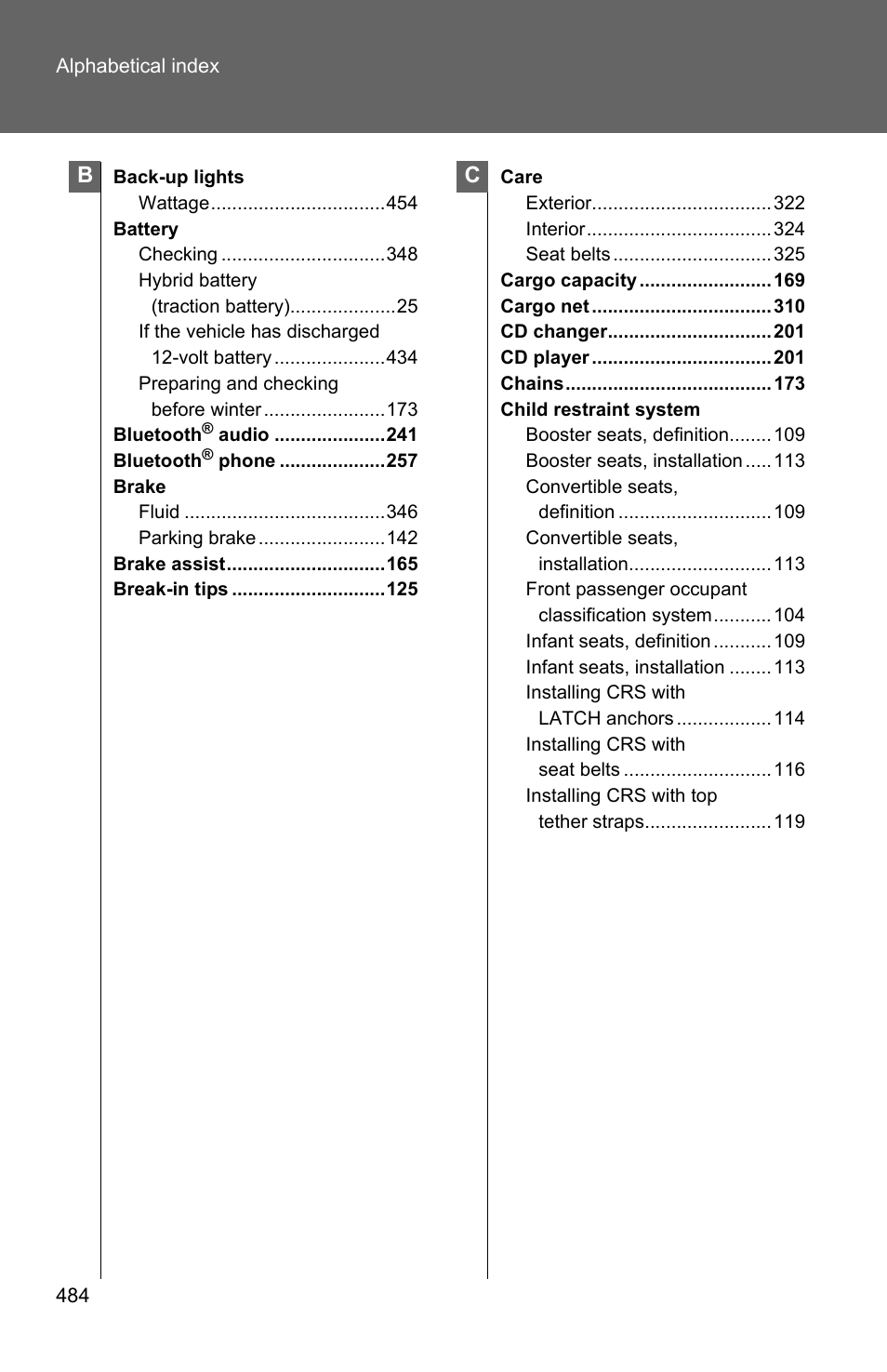 TOYOTA 2010 Camry HV User Manual | Page 482 / 494