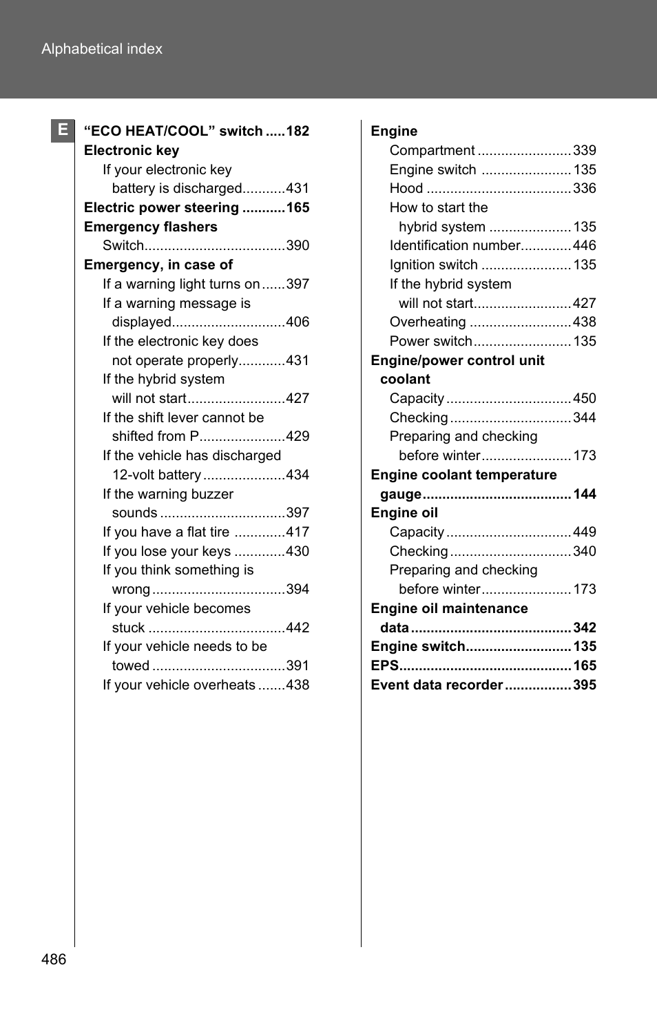 TOYOTA 2010 Camry HV User Manual | Page 484 / 494