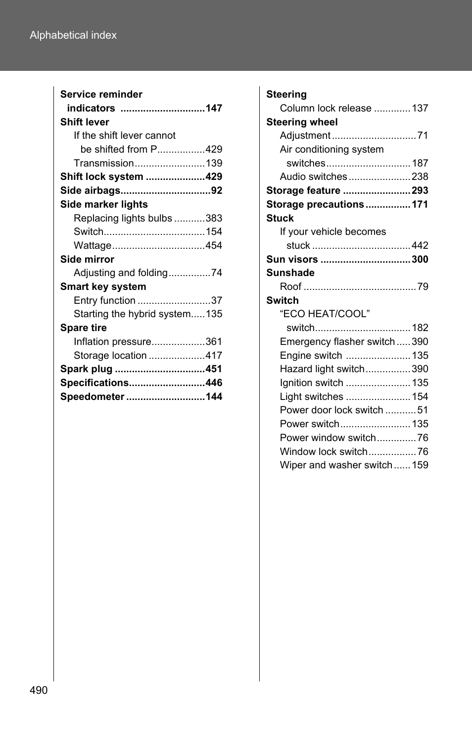 TOYOTA 2010 Camry HV User Manual | Page 488 / 494