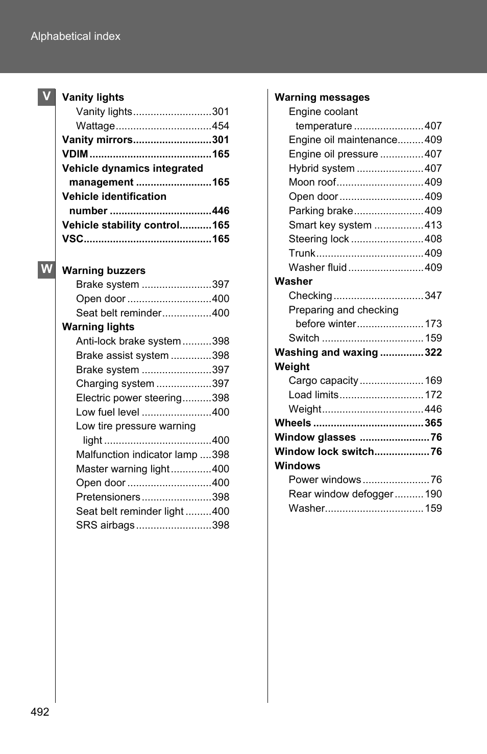 TOYOTA 2010 Camry HV User Manual | Page 490 / 494