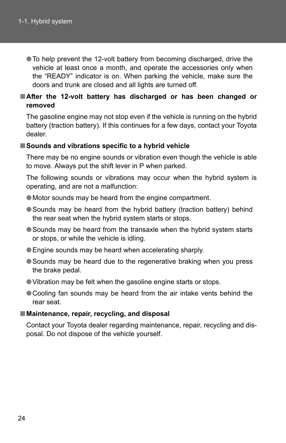 TOYOTA 2010 Camry HV User Manual | Page 50 / 494