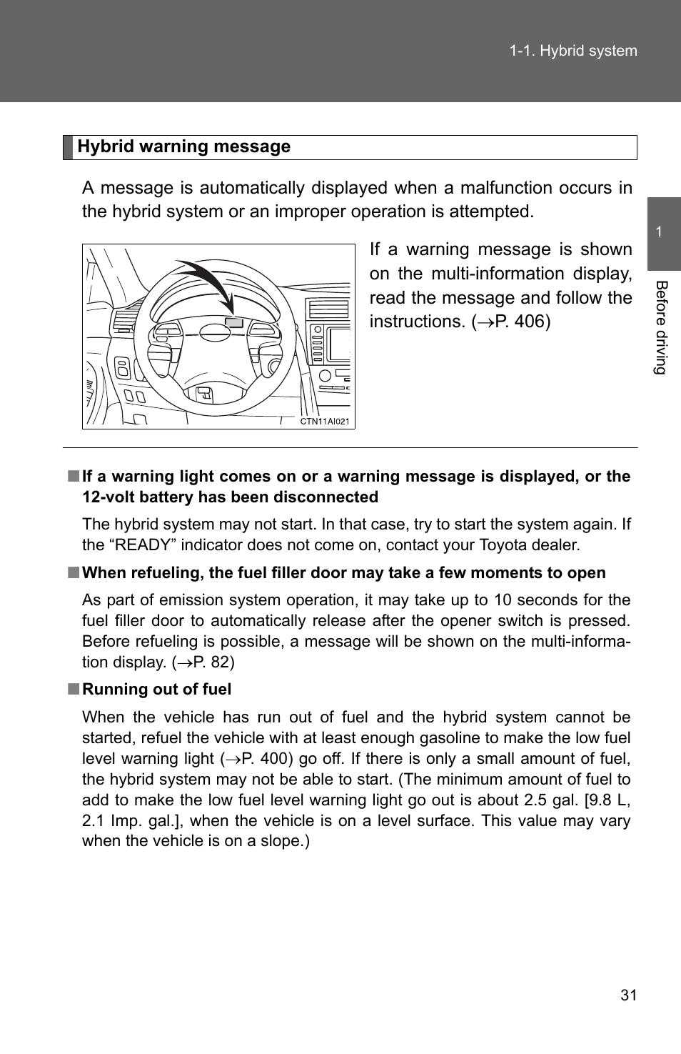 TOYOTA 2010 Camry HV User Manual | Page 57 / 494