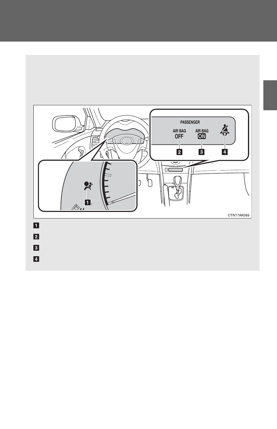 Front passenger occupant classification system | TOYOTA 2010 Corolla User Manual | Page 105 / 470