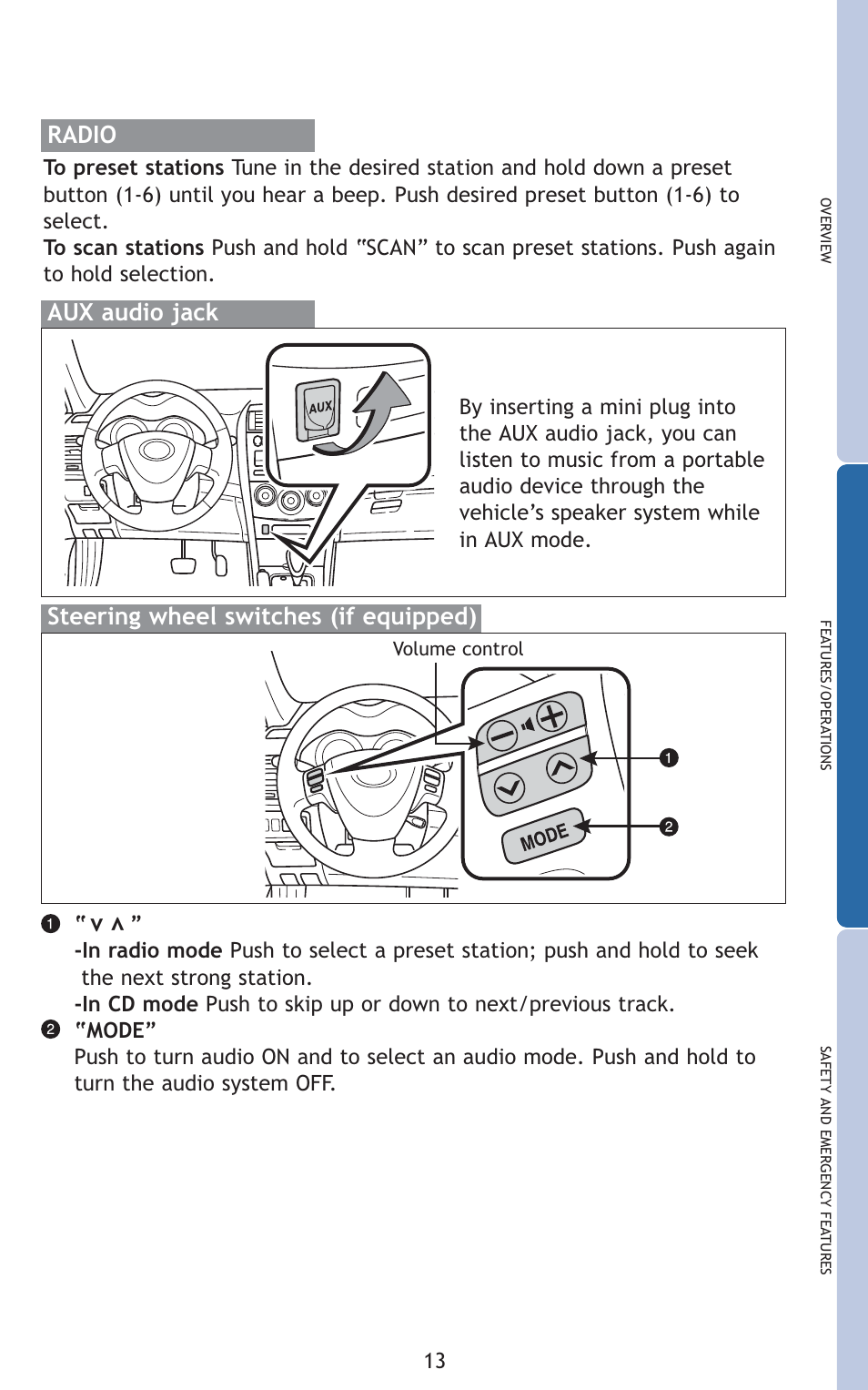 Radio | TOYOTA 2010 Corolla User Manual | Page 15 / 470