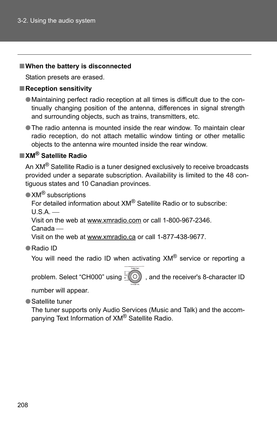 TOYOTA 2010 Corolla User Manual | Page 216 / 470