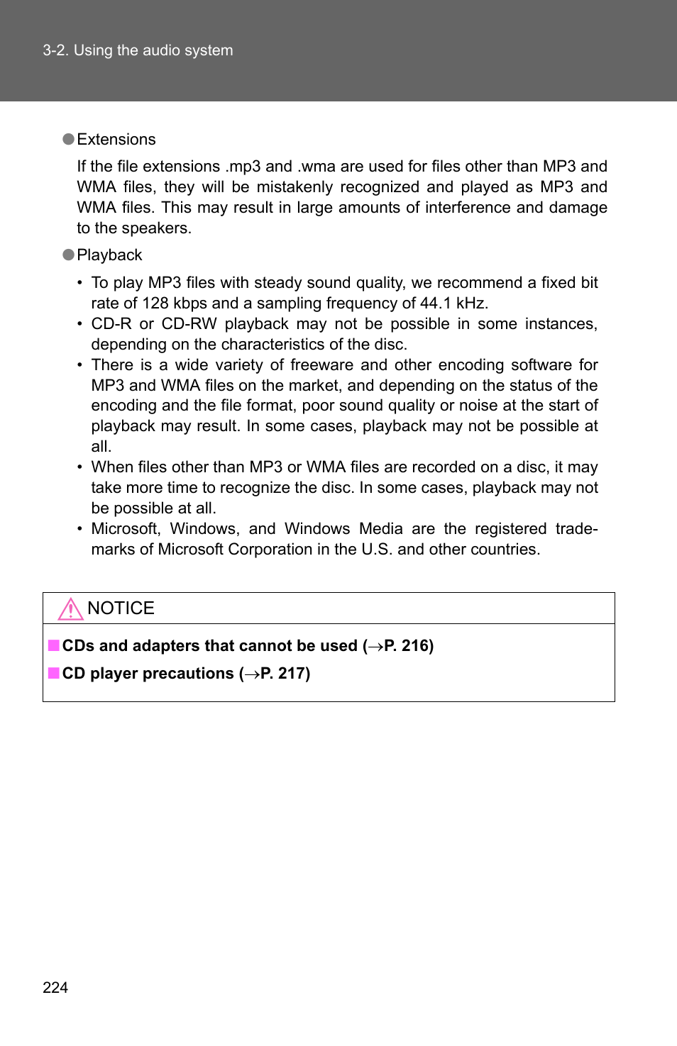 TOYOTA 2010 Corolla User Manual | Page 232 / 470