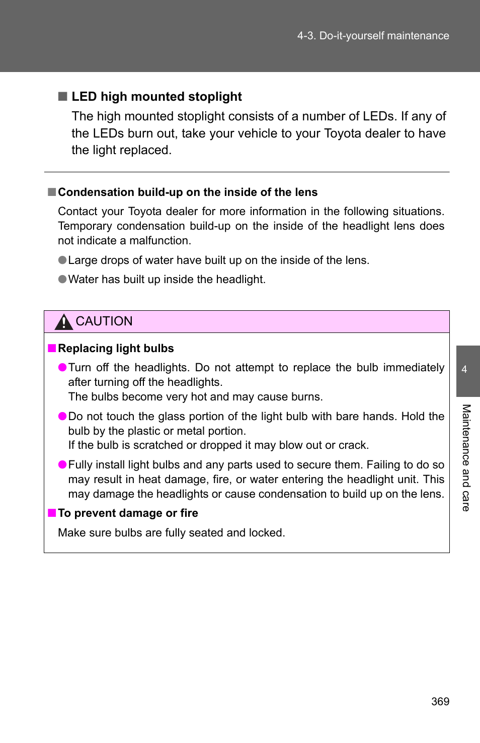TOYOTA 2010 Corolla User Manual | Page 376 / 470