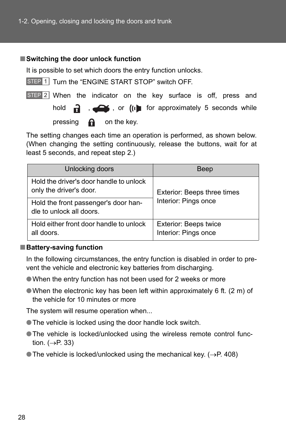 TOYOTA 2010 Corolla User Manual | Page 38 / 470