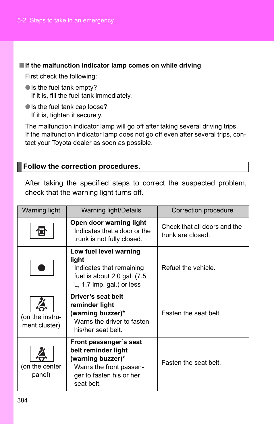 TOYOTA 2010 Corolla User Manual | Page 390 / 470