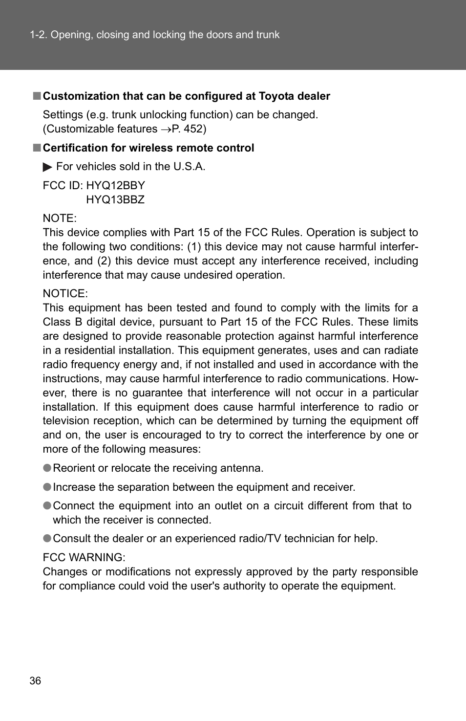 TOYOTA 2010 Corolla User Manual | Page 46 / 470