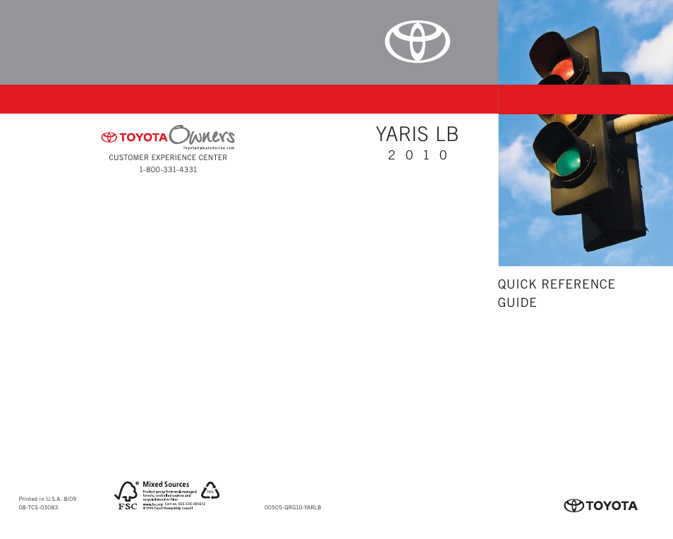 TOYOTA 2010 Yaris User Manual | 406 pages