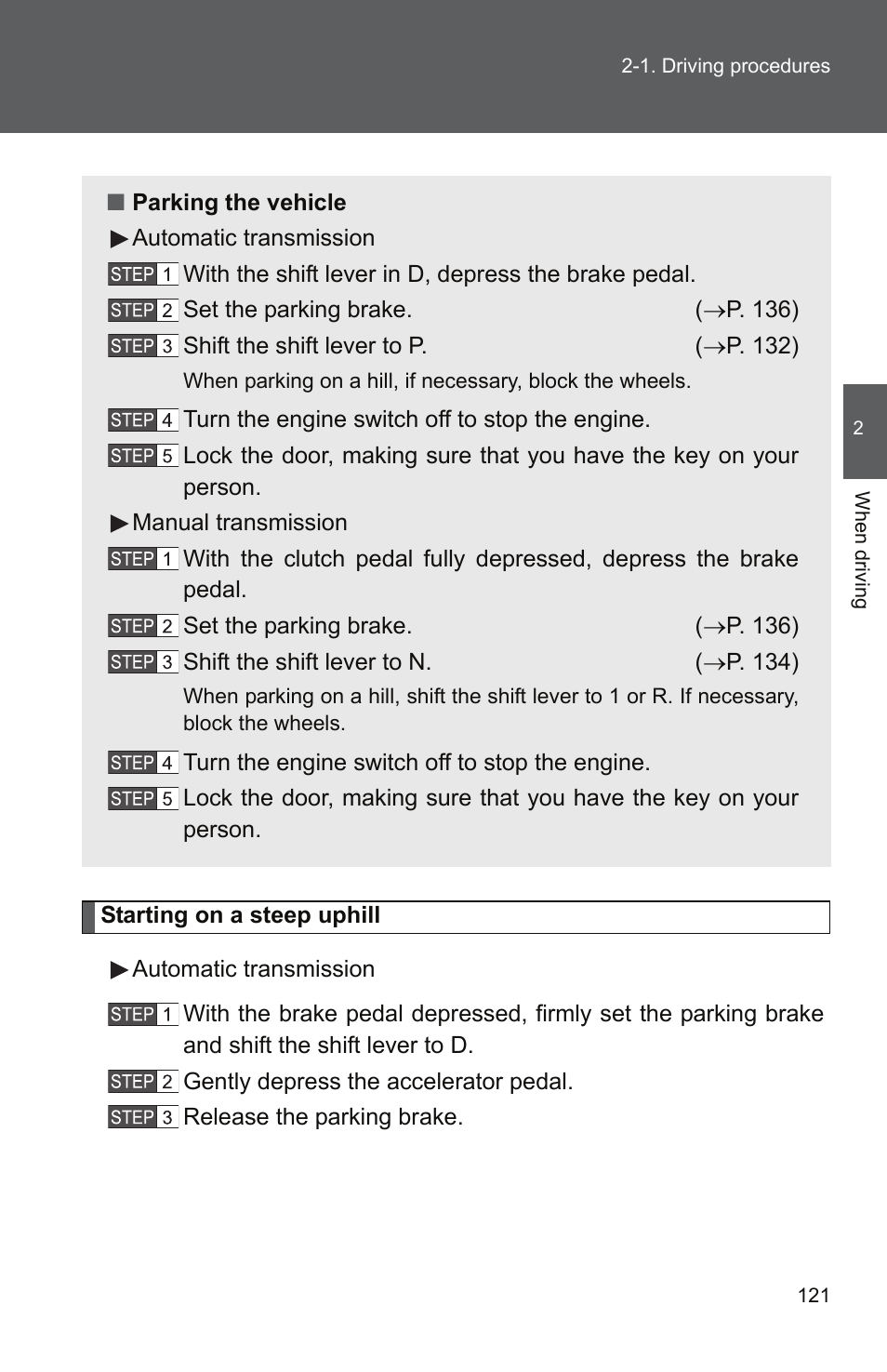 TOYOTA 2010 Yaris User Manual | Page 134 / 406