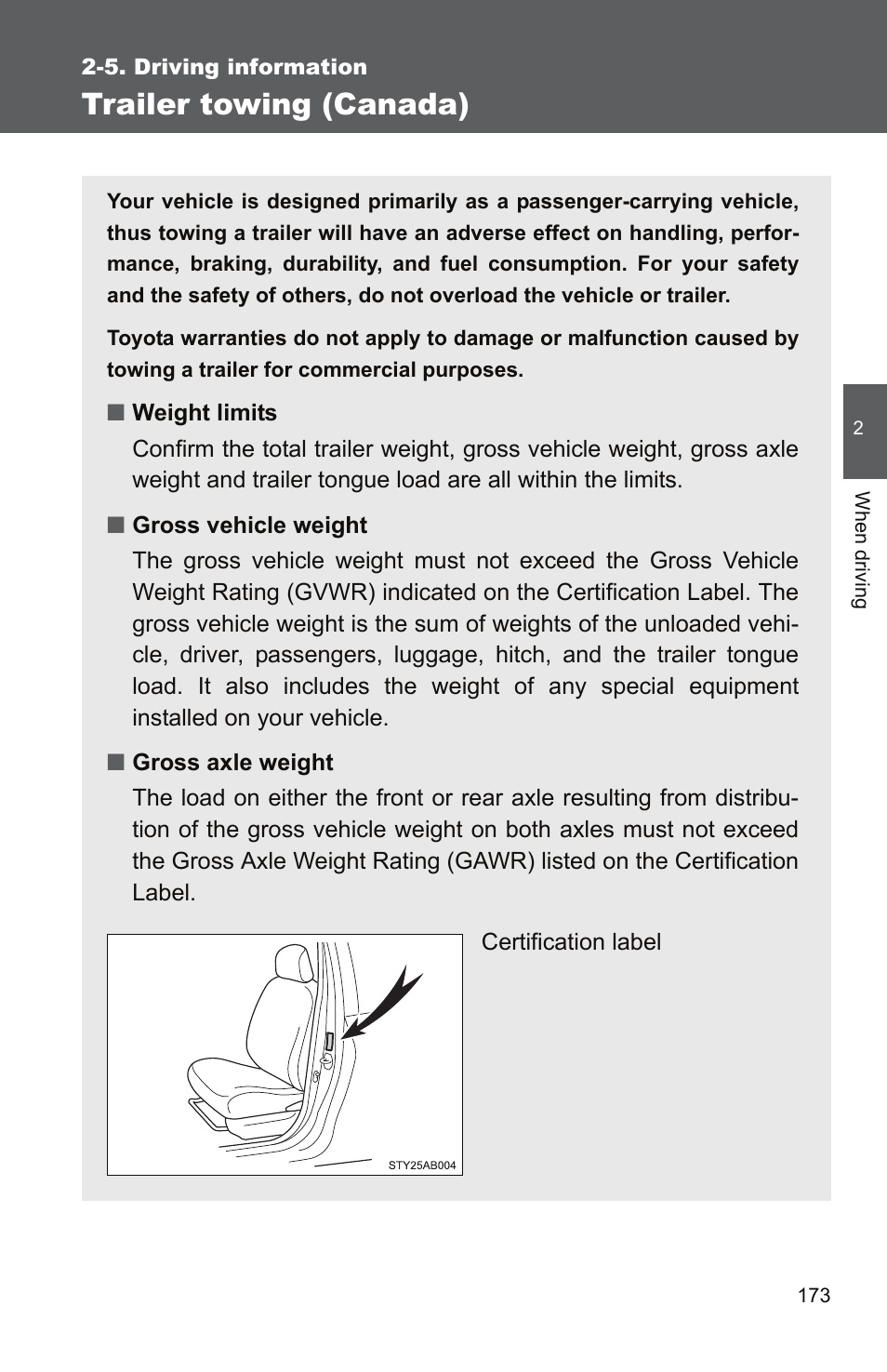 Trailer towing (canada) | TOYOTA 2010 Yaris User Manual | Page 186 / 406