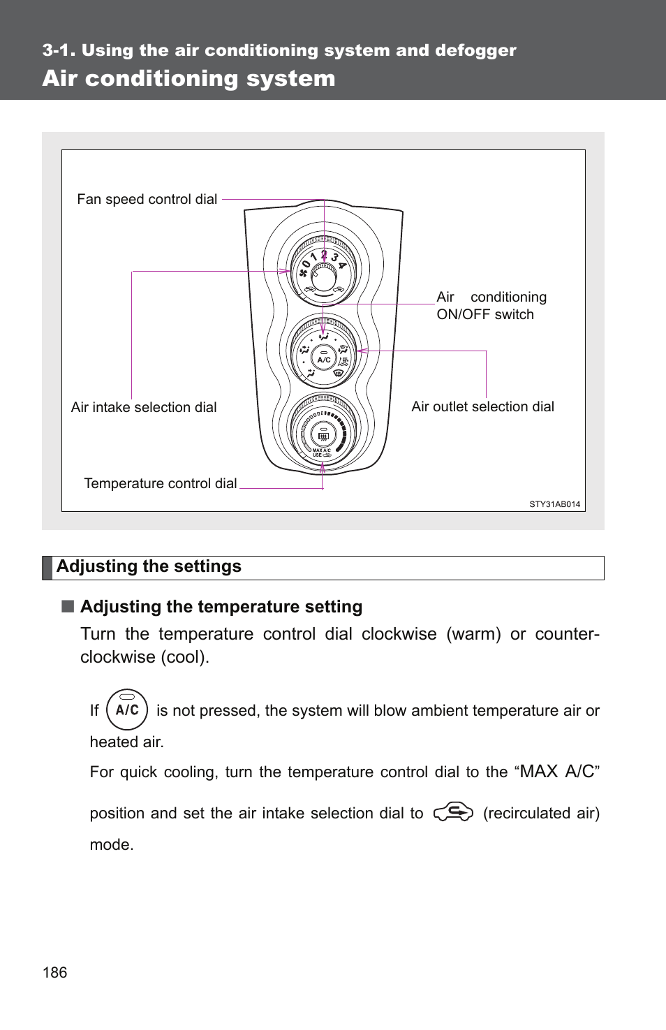 Sec_3-1, Air conditioning system | TOYOTA 2010 Yaris User Manual | Page 198 / 406