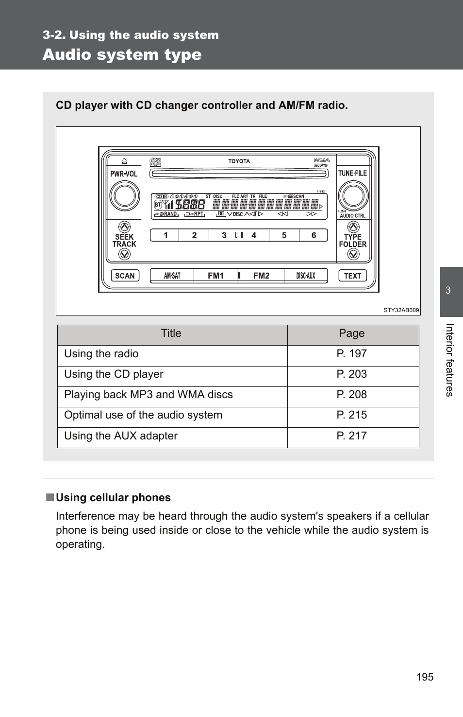 Sec_3-2, Audio system type | TOYOTA 2010 Yaris User Manual | Page 207 / 406