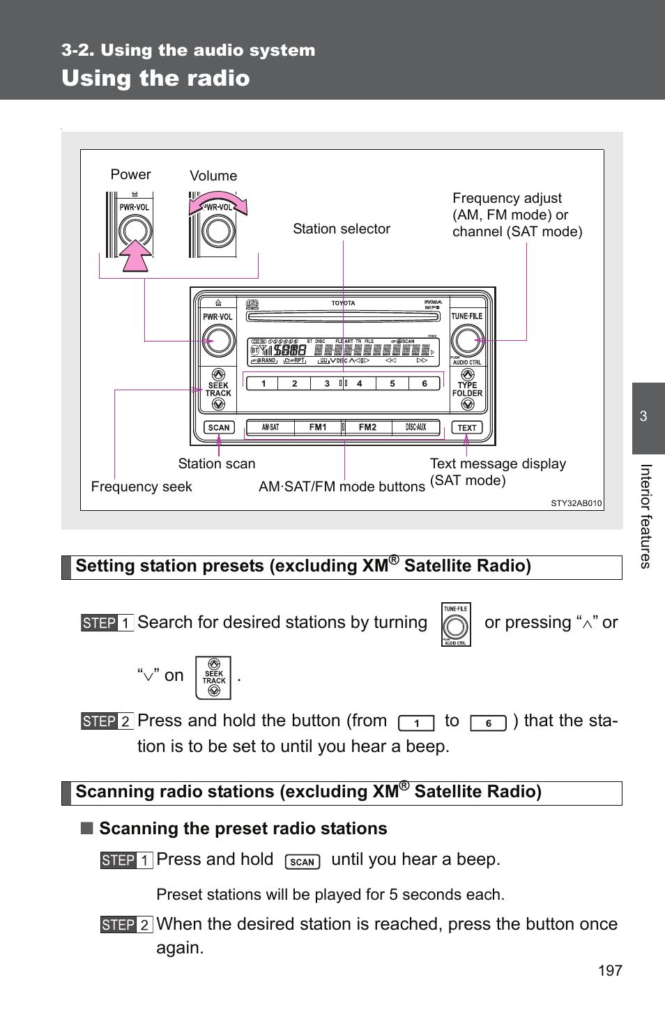 Using the radio | TOYOTA 2010 Yaris User Manual | Page 209 / 406